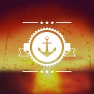 Design postcard with marine label and symbol