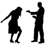 Vector silhouette of couple N390