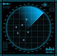 Blue radar screen HUD interface