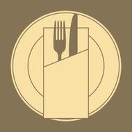 Knife fork plate and napkin N2