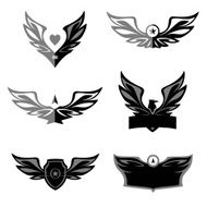 Set of patterns vector images depicting an eagle a bird