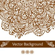 Ethnic Background with Henna Indian Ornament
