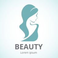 Abstract logo beautiful woman in profile N2