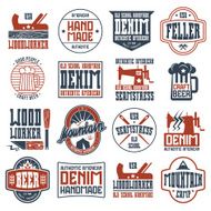 Handcrafted badges in retro style N5