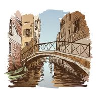 Venice city hand drawn vector illustration N4