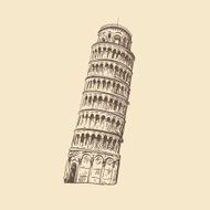Pisa hand drawn vector illustration N4