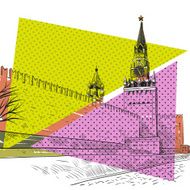 Moscow Red square hand drawn vector illustration N4