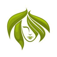 Woman with swirling green hair - icon N2