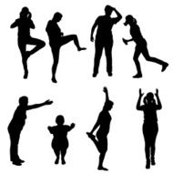 Vector silhouette of a woman N2075