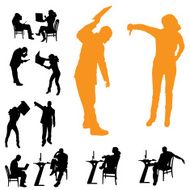 Vector silhouettes of business people N130
