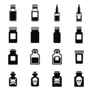 Medical bottles icon set N4