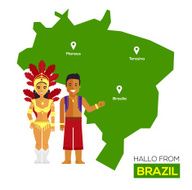 Travel Concept Brazil Landmark Flat Icons Design Vector N2