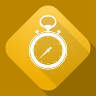 Vector icon of stop watch with a long shadow