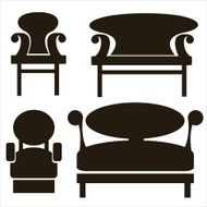 furniture icons isolated on white background N4