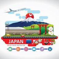 Japan Icons Design Travel Destination Concept icons N2