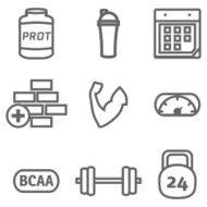 bodybuilding icons set N3