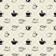 Coffee icons or emblem in seamless pattern N2