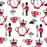 white seamless vector english tea time pattern N2