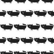 Black cats seamless pattern Cute background N2