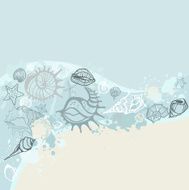 Sea background Hand drawn vector illustration N8