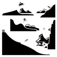 Extreme Sports Pictogram Icon Cliparts Set 4