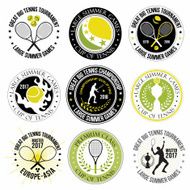 Set of great tennis logos labels and badges