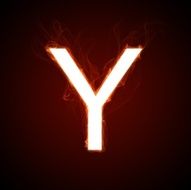 Fiery font - letter Y