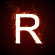 Fiery font - letter R