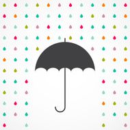 Vector umbrella and rain drops - abstract weather concept