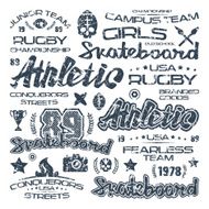 Athletic elements with shabby texture