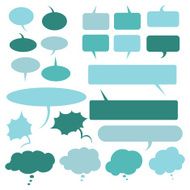 Vector Set of Flat Comics Bubbles Talk and Think N9