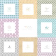Set of logos and patterns for a yoga studio
