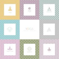 Set of logos and patterns for a yoga studio N2