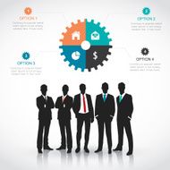 Businessman with gear icon box