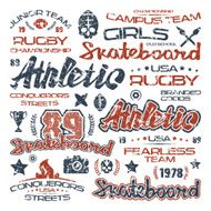 Athletic elements with shabby texture N2