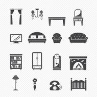 Furniture icons set N6