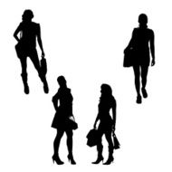 Vector silhouette of a woman N2076