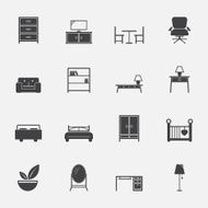 Furniture icons set N7