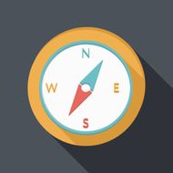 flat icon with a shadow compass