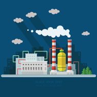 Ecology Concept - industry factory Flat style vector illustration N12