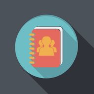 flat icon with a shadow phone address book N2