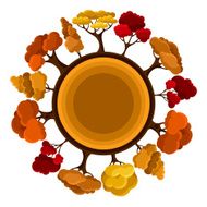 Autumn background design with abstract stylized trees N7