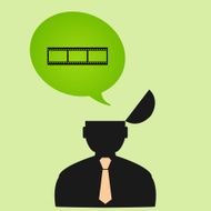 Abstract flat icon man watching movies eps N8