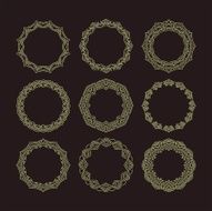 Vector geometric frame in mono line style N2
