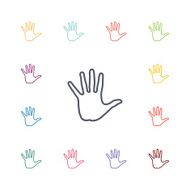 arm flat icons set