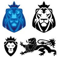 Lion heraldry head logo