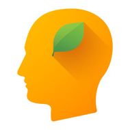 Male head icon with a leaf N2