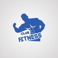 Fitness logo with muscled man silhouett