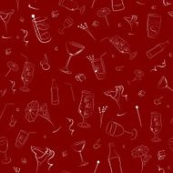 Seamless pattern of items associated with alcohol N3