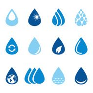 Set of vector water drops